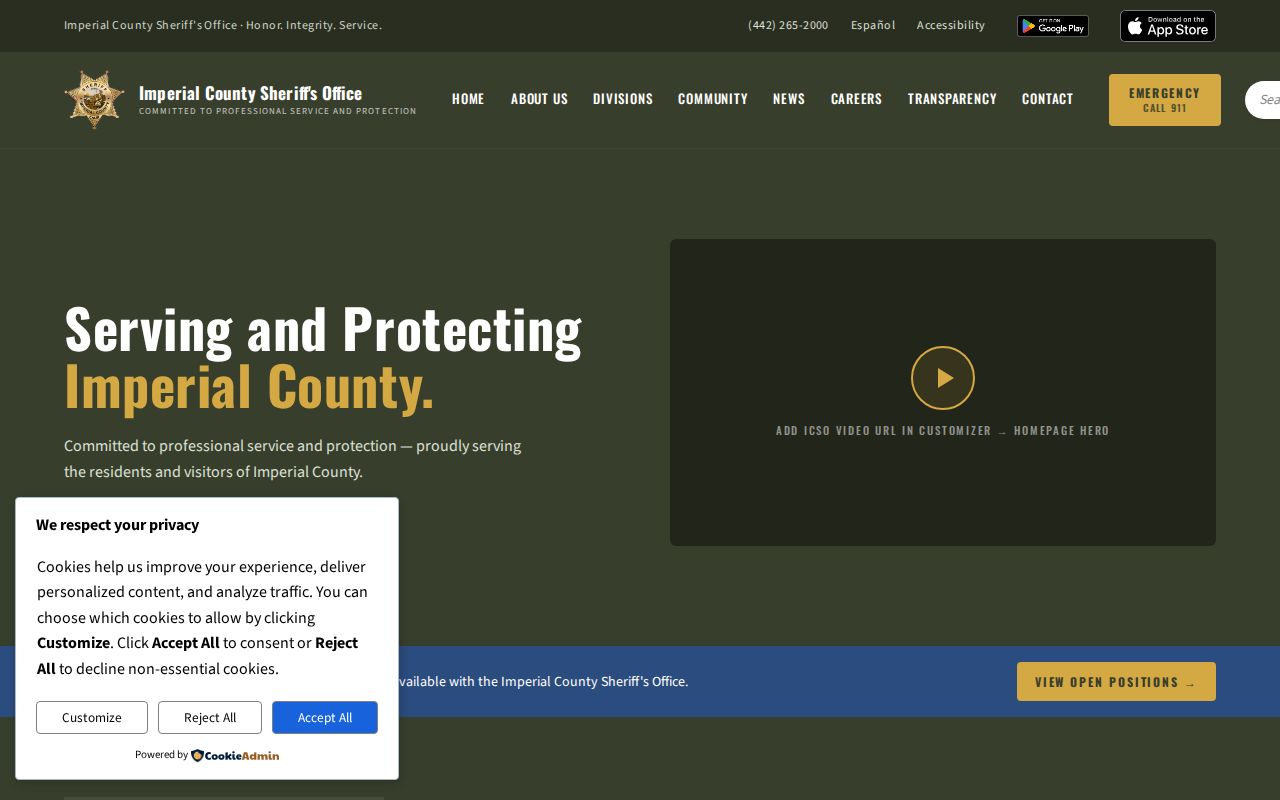 New Imperial County Sheriff official website